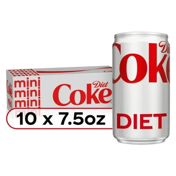 Diet Coke  Refrescos de Cola Dietéticos MINI Latas de 7.5 fl oz, Paquete de 10