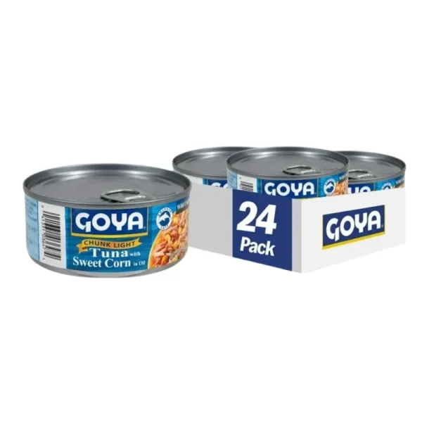 Atún Claro Goya en Trozos con Maíz Dulce en Aceite, (Pack de 24) 4.94 Onzas