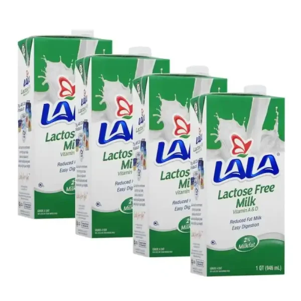 (Paquete de 4) LALA Leche UHT Estable, sin Lactosa, 2% Reducida en Grasa, sin Sabor, Caja de 32 o - Imagen 2