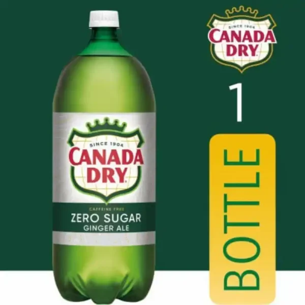 Canada Dry Zero Sugar Ginger Ale Caffeine Free Soda Bottle 2 Liter - Imagen 3