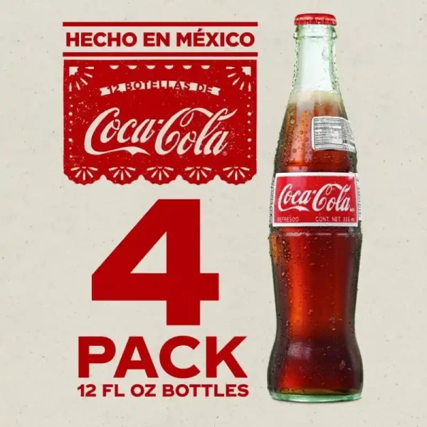 Coca-Cola Refresco Mexicano de Azúcar de Caña 355 ml, Paquete de 4 Botellas de Vidrio - Imagen 4