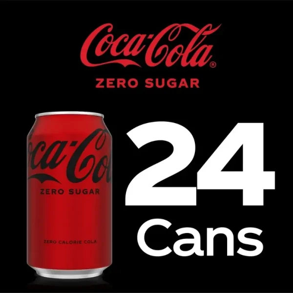 Coca-Cola Refresco sin Azúcar, Zero Sugar. Latas de 12 fl oz, Paquete de 24 - Imagen 4