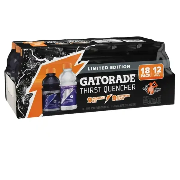 Gatorade Paquete Variado de  Bebidas Deportivas Lightning Blast_Midnight Ice, 12 fl oz, Botellas de 18 Unidades - Imagen 5