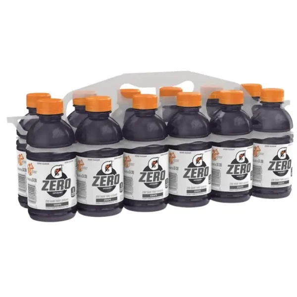 Gatorade Zero Sugar. Bebida con Sabor a Uva, 12 Fl Oz, Botellas de 12 Unidades