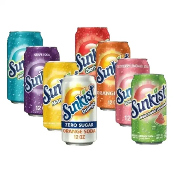 Sun-kist  Paquete de 8 Refrescos Afrutados. Latas de 12 fl oz