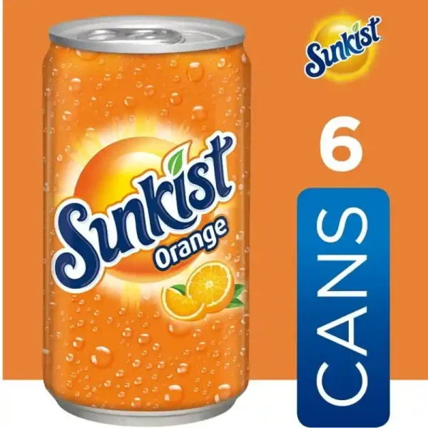 Sunkist Orange Paquete de 6 Latas.  Refresco 7.5 fl oz - Imagen 3