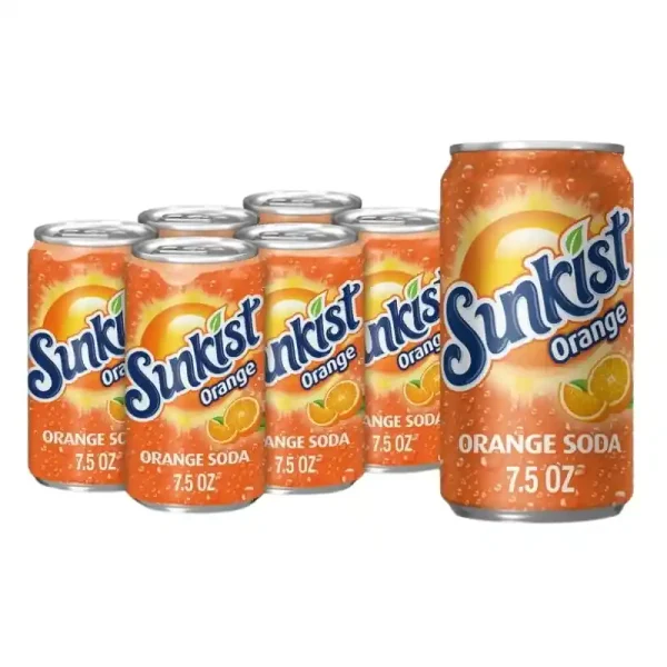 Sunkist Orange Paquete de 6 Latas.  Refresco 7.5 fl oz