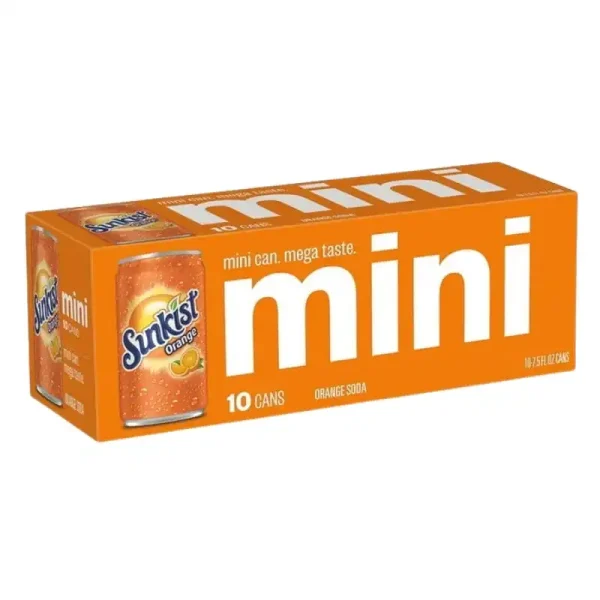 Sunkist Orange Soda Pop, 7.5 fl oz, 10 Latas - Imagen 3