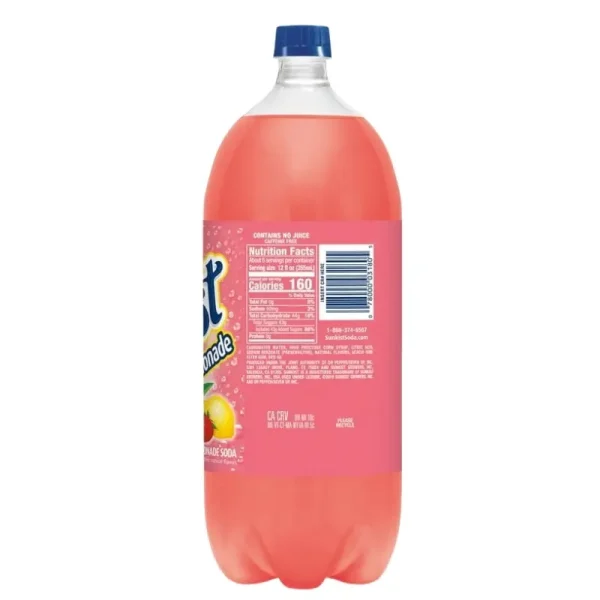 Sunkist Refresco de Limonada de Fresa sin Cafeína, 2 L, Botella - Imagen 4