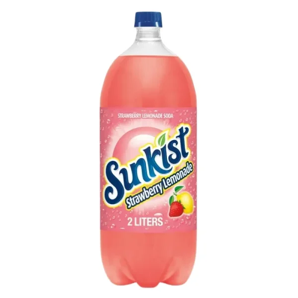 Sunkist Refresco de Limonada de Fresa sin Cafeína, 2 L, Botella