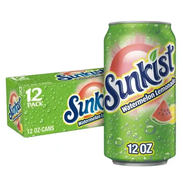 Sunkist Refresco de Limonada de Sandía Paquete de 12 Latas sin Cafeína 12 Fl Oz