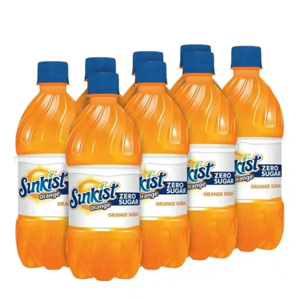 Sunkist Refresco de Naranja sin Azúcar, 12 fl oz, Paquete de 8 - Imagen 4