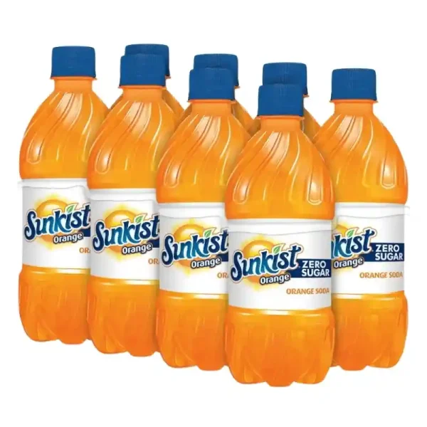 Sunkist Refresco de Naranja sin Azúcar, 12 fl oz, Paquete de 8 - Imagen 3