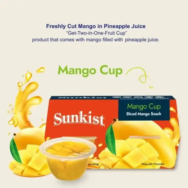 Sunkist Taza de Fruta de Mango 452gr Pack de 4 - Imagen 2