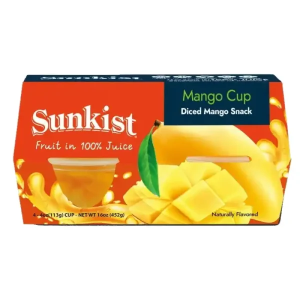 Sunkist Taza de Fruta de Mango 452gr Pack de 4