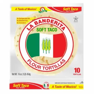 La Banderita Tortillas de Harina para Tacos Suaves 16 oz, 10 Unidades