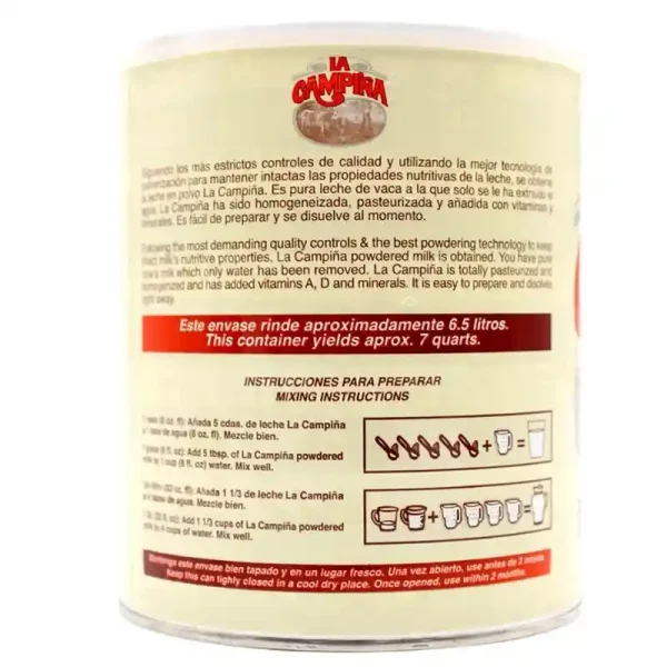 Leche La Campiña en polvo 800 gr - Imagen 2