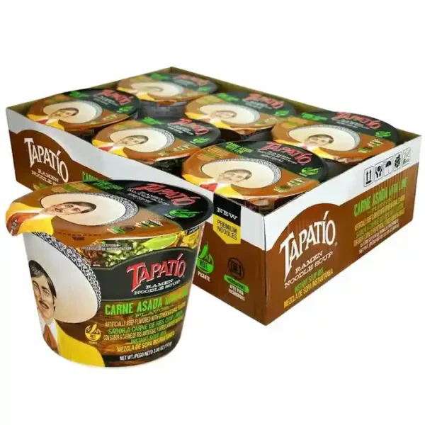 Tapatío Sopa de Fideos Ramen - Carne Asada en Tazón Grande con Sabor a Lima, 3.88 Oz (Paquete de 6)