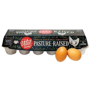 Vital Farms Huevos Marrones Grandes de Grado A Criados en Pasturas 12 Unidades.